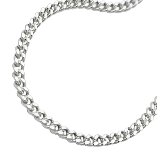 Kette 3mm Flachpanzerkette diamantiert – Silber 925, 19cm