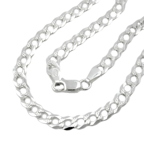 Armband 4,6mm Panzerkette flach mit Muster – Silber 925, 19cm