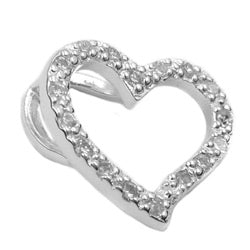 Anhänger 14x16mm Herz mit Zirkonia aus 925 Sterling Silber