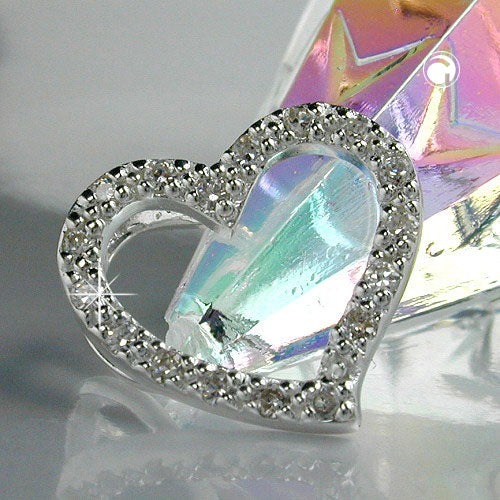 Anhänger 14x16mm Herz mit Zirkonia aus 925 Sterling Silber