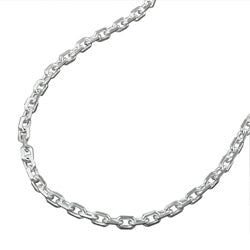 Ankerkette Damen 38cm – 2mm Silberkette diamantiert aus 925 Sterling Silber