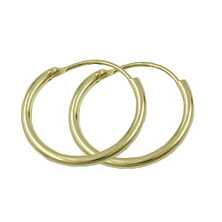 Creole 15×1,1 mm – 9Kt Gold, glänzend mit Steckverschluss