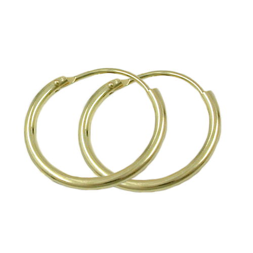 Creole 15×1,1 mm – 9Kt Gold, glänzend mit Steckverschluss