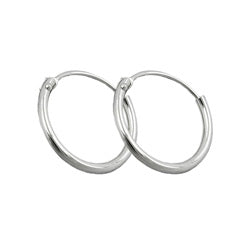 Creolen 13mm aus 925 Silber – Glänzende Drahtcreole mit Steckverschluss