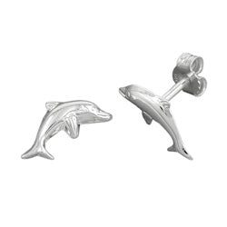 Ohrstecker Damen – Delfin Ohrringe 12x6mm aus 925 Sterling Silber